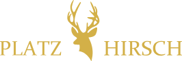 Platz Hirsch logo featuring the elegant head of a deer in gold, symbolizing sophistication and nature-inspired design.